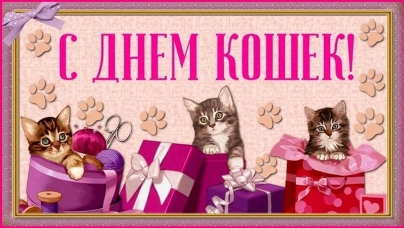 Красивые открытки с Днем кошек 2025